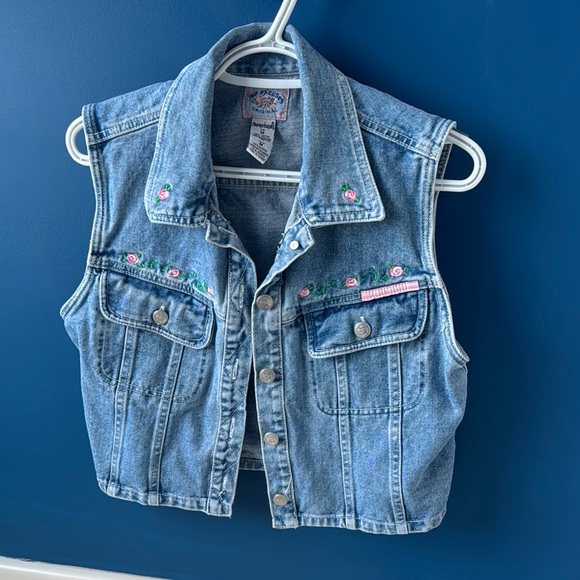 Embroidered Denim Vest - Picture 1 of 2